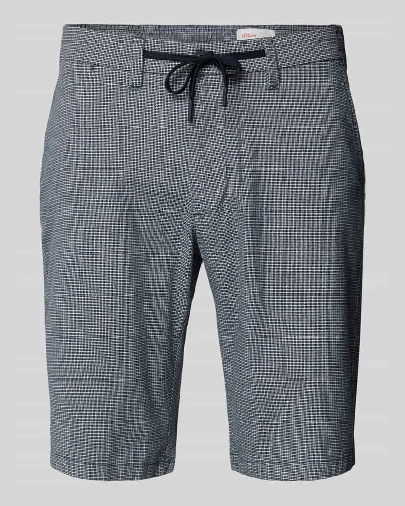 S.Oliver Kleingemusterte Bermudas mit Tunnelzug Jeansblau