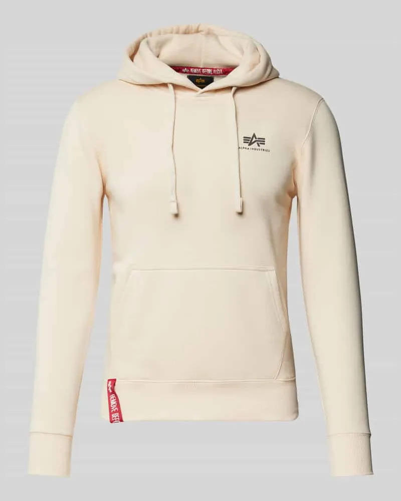 Alpha Industries Hoodie mit Label-Print Offwhite