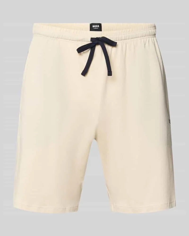 HUGO BOSS Regular Fit Sweatshorts aus Baumwoll-Mix Modell 'MIX&MATCH Offwhite