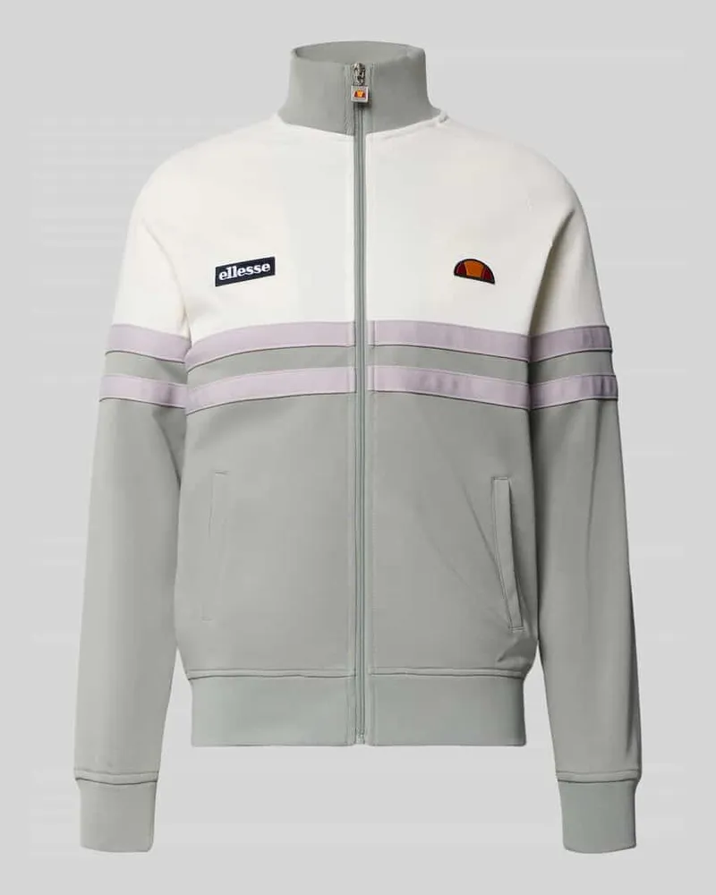 Ellesse Trainingsjacke mit Label-Patch und Stehkragen Modell 'RIMINI Mittelgrau