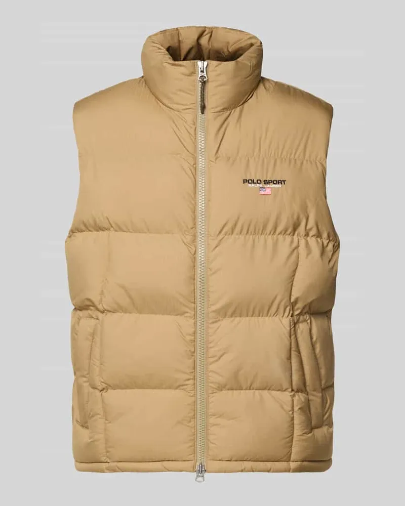 Ralph Lauren Regular Fit Steppweste mit Label-Stitching Khaki