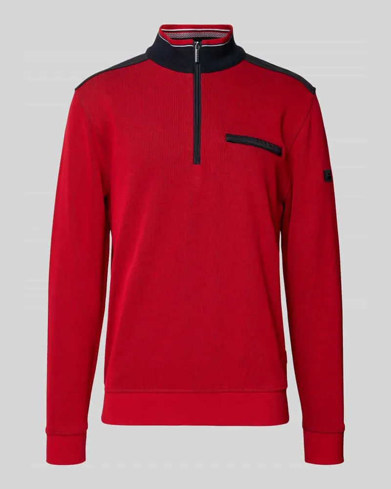 Bugatti Sweatshirt mit Stehkragen Modell 'Selanik Rot