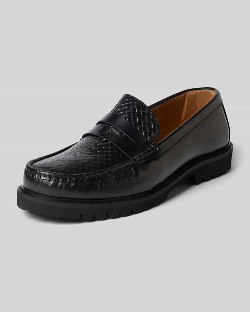 Selected Loafer aus Rindsnappa mit Profilsohle Black