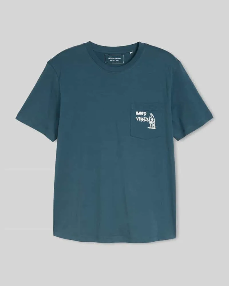 Tom Tailor Regular Fit T-Shirt aus reiner Baumwolle Petrol
