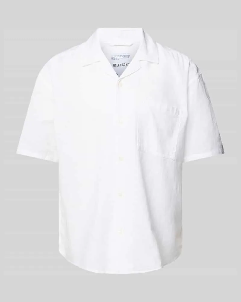 Only & Sons Relaxed Fit Freizeithemd aus Baumwoll-Leinen-Mix Modell 'CAIDEN 