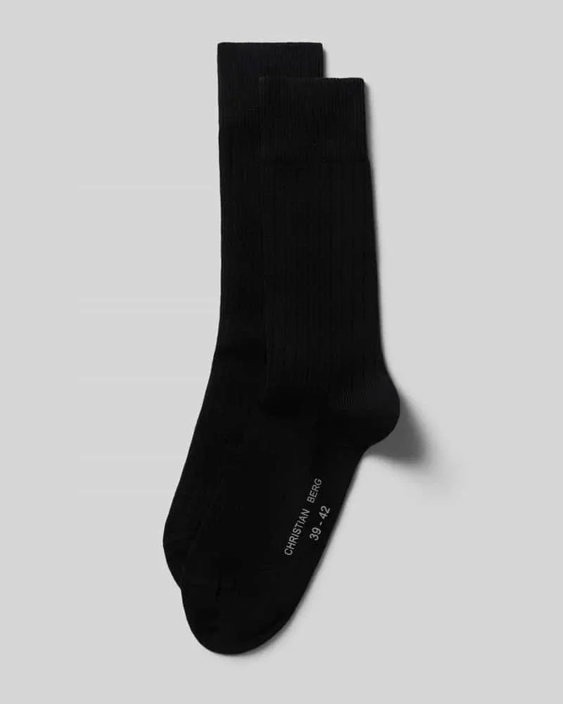 Christian Berg Socken aus Baumwoll-Mix im 2er-Pack Black