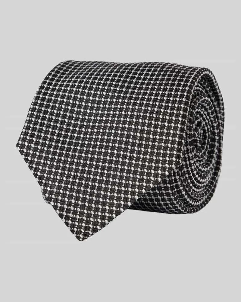 Altea Seidenkrawatte mit Strukturmuster Modell 'Gange Black