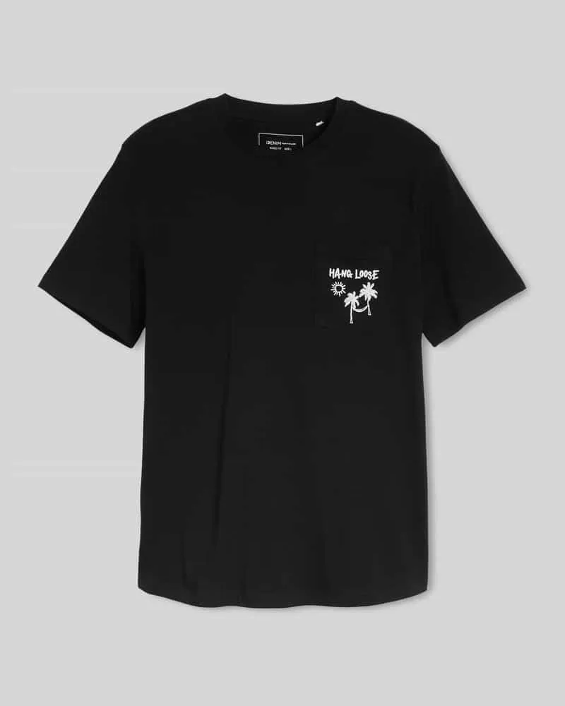 Tom Tailor Regular Fit T-Shirt aus reiner Baumwolle Black