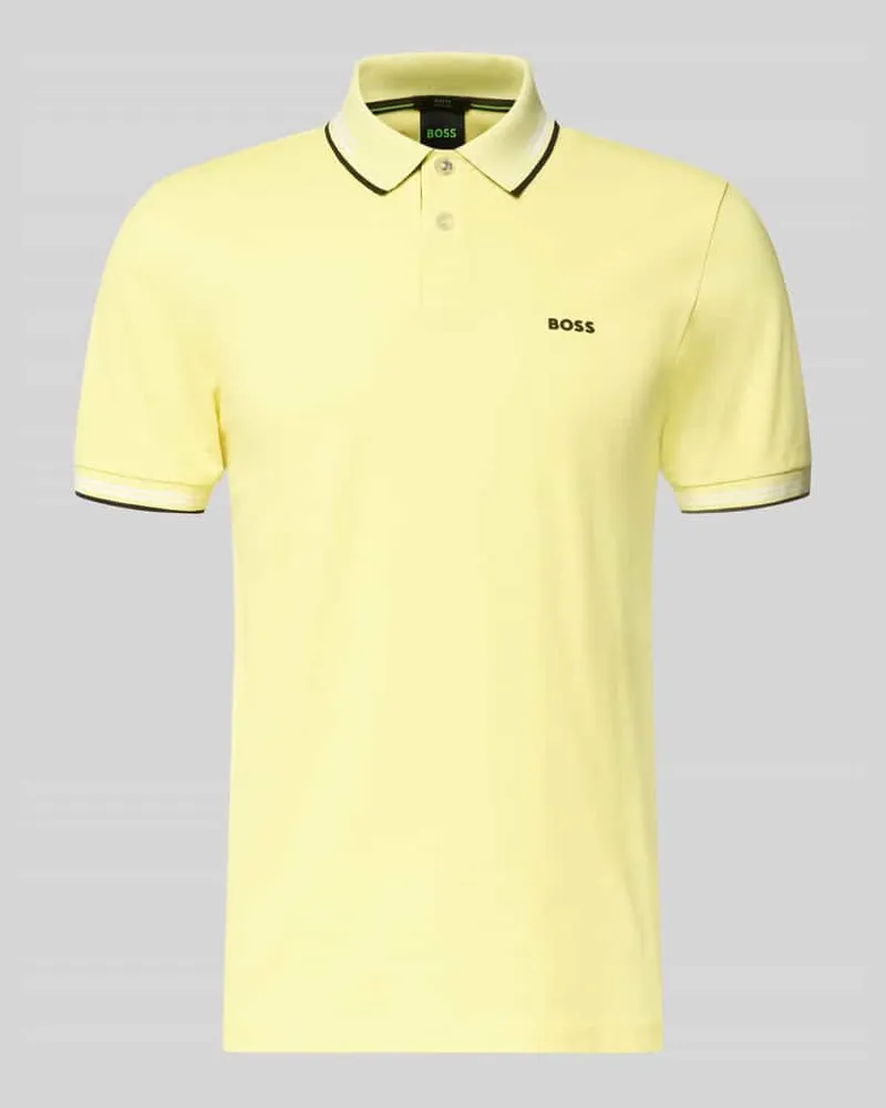 HUGO BOSS Slim Fit Poloshirt aus reiner Baumwolle Modell 'PAUL Gelb