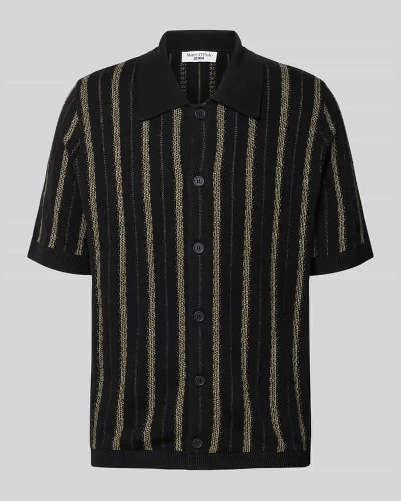 Marc O'Polo Regular Fit Strickjacke aus reiner Baumwolle Black