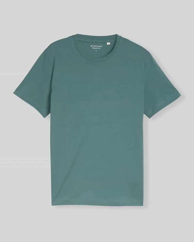 Tom Tailor Regular Fit T-Shirt aus reiner Baumwolle Aqua
