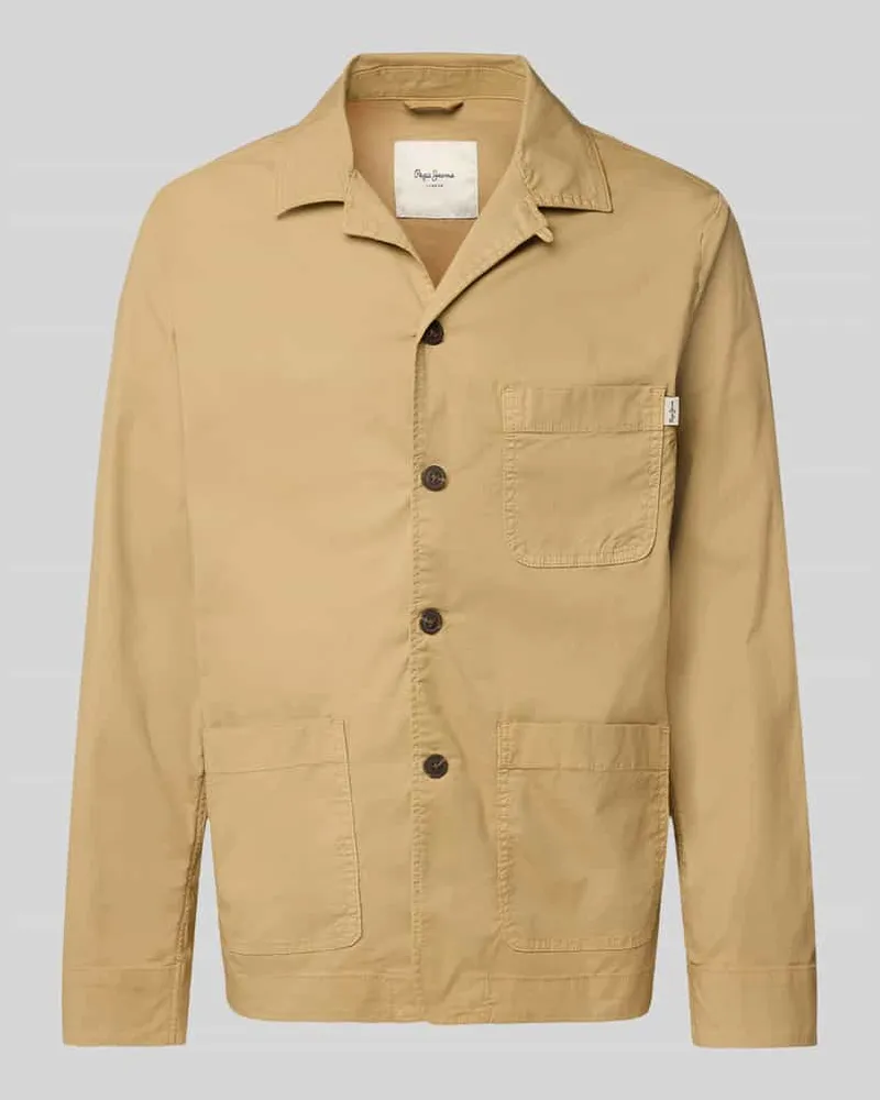 Pepe Jeans Regular Fit Hemdjacke aus Baumwoll-Mix 
