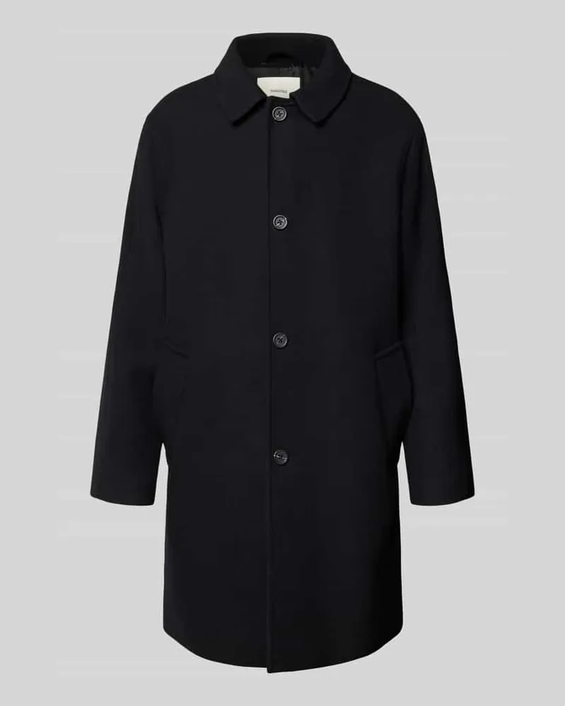 Selected Regular Fit Mantel aus Woll-Mix Modell 'RONNIE Black