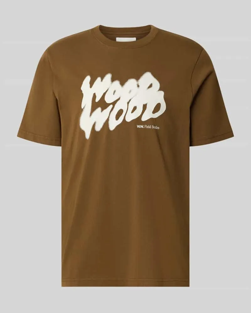 Wood Wood T-Shirt mit Label-Print Modell 'Bobby Hazel