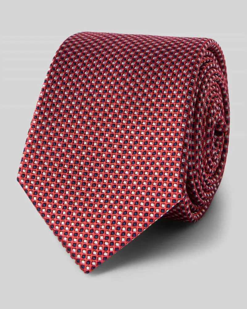 cinque Seidenkrawatte im Allover-Look Modell 'Salvo' (6 cm Rot