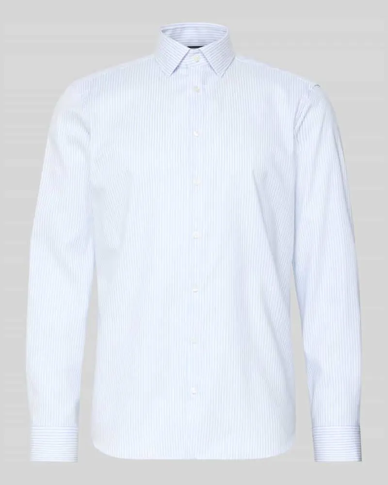 JAKE*S Regular Fit Business Hemd aus Baumwolle mit Kentkragen Bleu