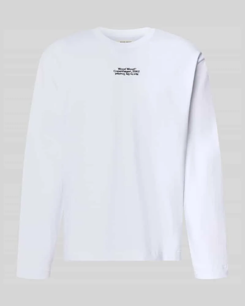 Wood Wood Regular Fit Longsleeve aus reiner Baumwolle Modell 'Ryan Weiss
