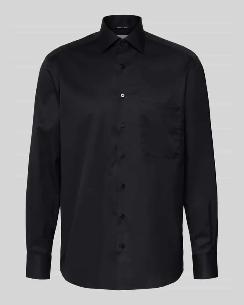 Eterna Comfort Fit Business-Hemd mit Brusttasche Black