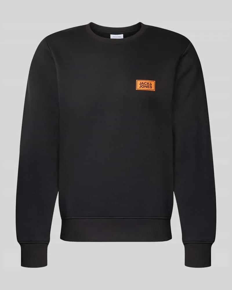 Jack & Jones Sweatshirt mit Label-Print Modell 'RUSH Black