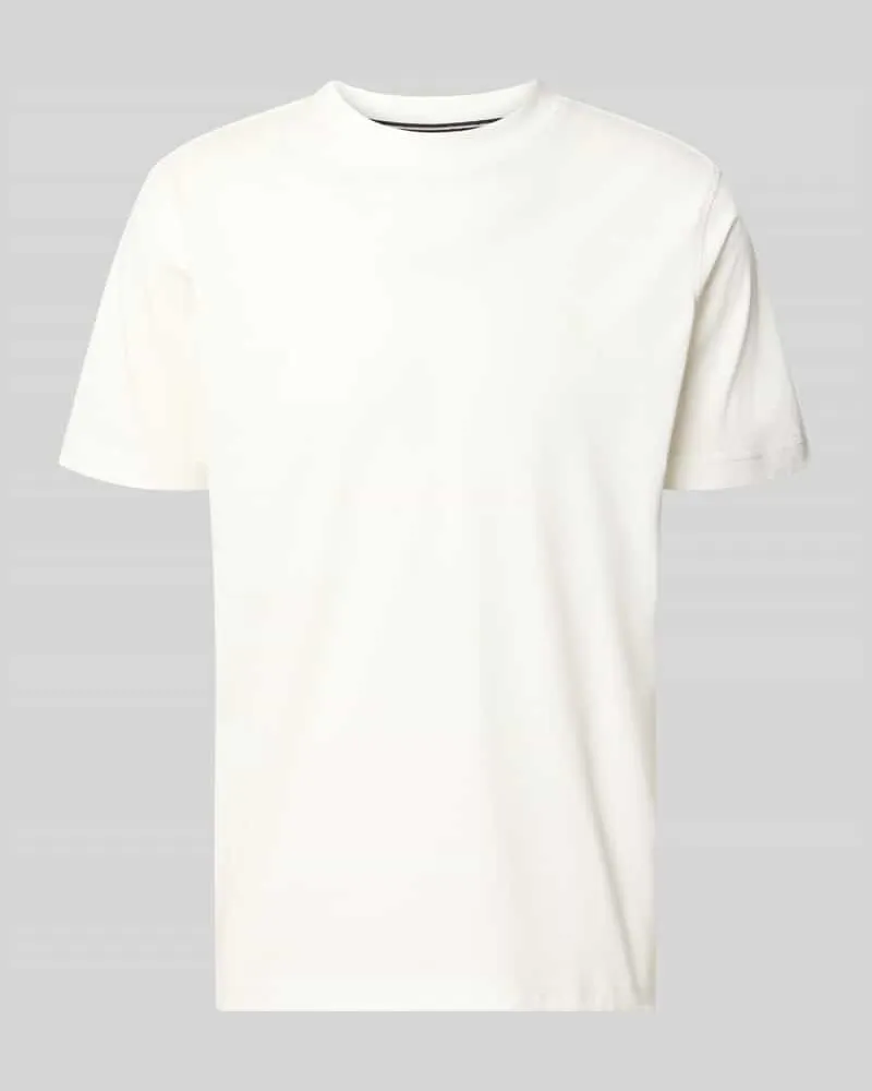 Lerros T-Shirt mit Rundhalsausschnitt und Logo-Print Offwhite