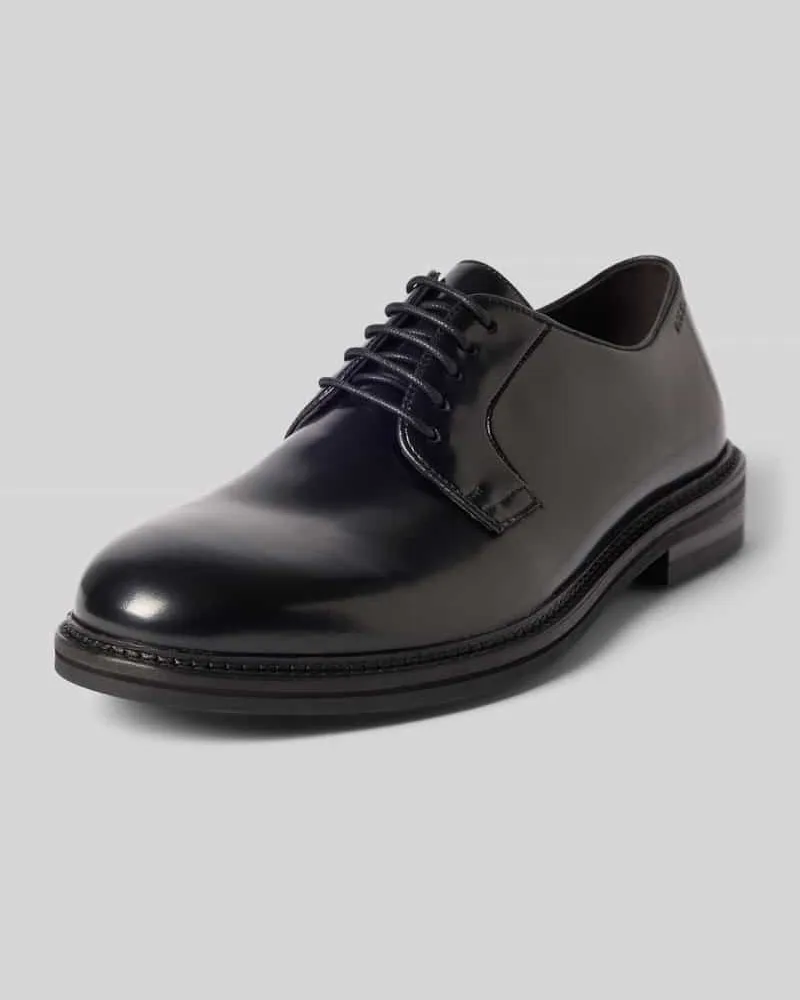 Digel Schnürschuh aus Leder mit Label-Prägung Modell 'Sanjay Black