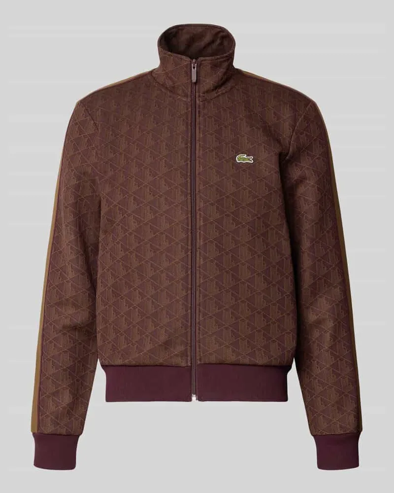 Lacoste Regular Fit Sweatjacke mit Baumwoll-Anteil Bordeaux