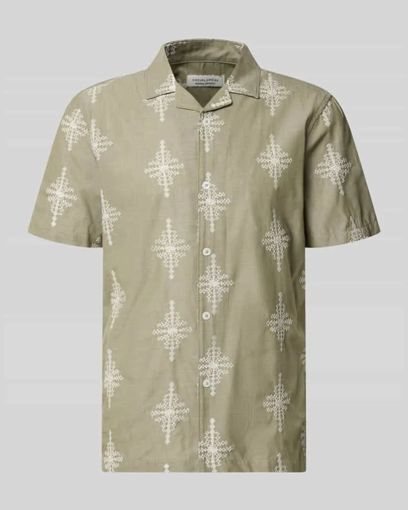 Casual Friday Slim Fit Freizeithemd mit Stitchings Modell 'LEOPOLD Khaki