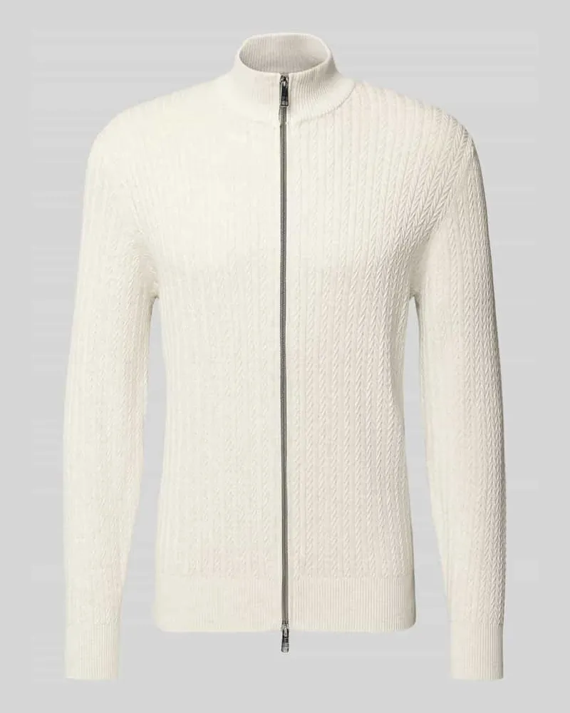 Christian Berg Strickjacke mit Reißverschluss Modell 'AMBROSIO Offwhite