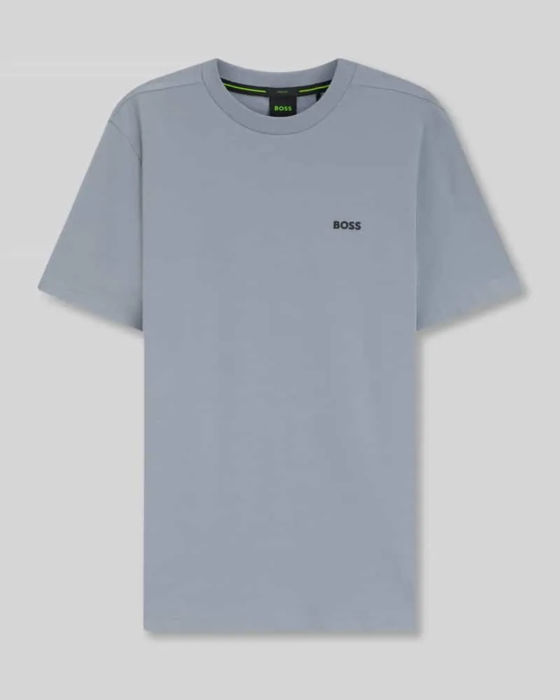 HUGO BOSS Regular Fit T-Shirt aus Baumwoll-Mix Rauchblau