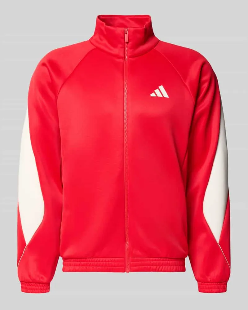 adidas Trainingsjacke mit Stehkragen und Logo Rot