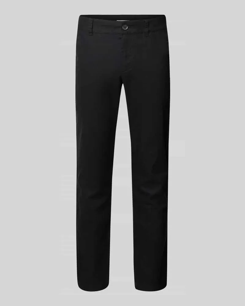 Tom Tailor Slim Fit Leinenhose mit Baumwollanteil Black