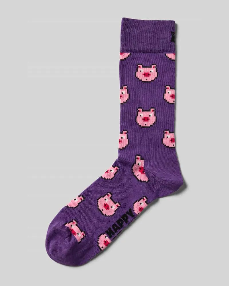 Happy Socks Socken mit Motiv-Stitching Modell 'PIG 
