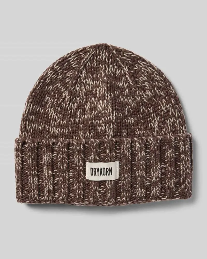 Drykorn Beanie aus Woll-Mix Modell 'LOAH Hellbraun