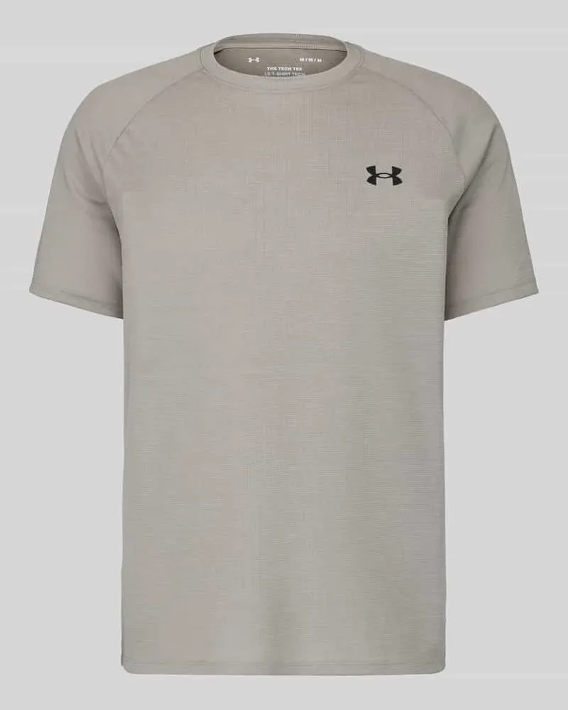 Under Armour Regular Fit Sport-T-Shirt mit Logo-Print Beige