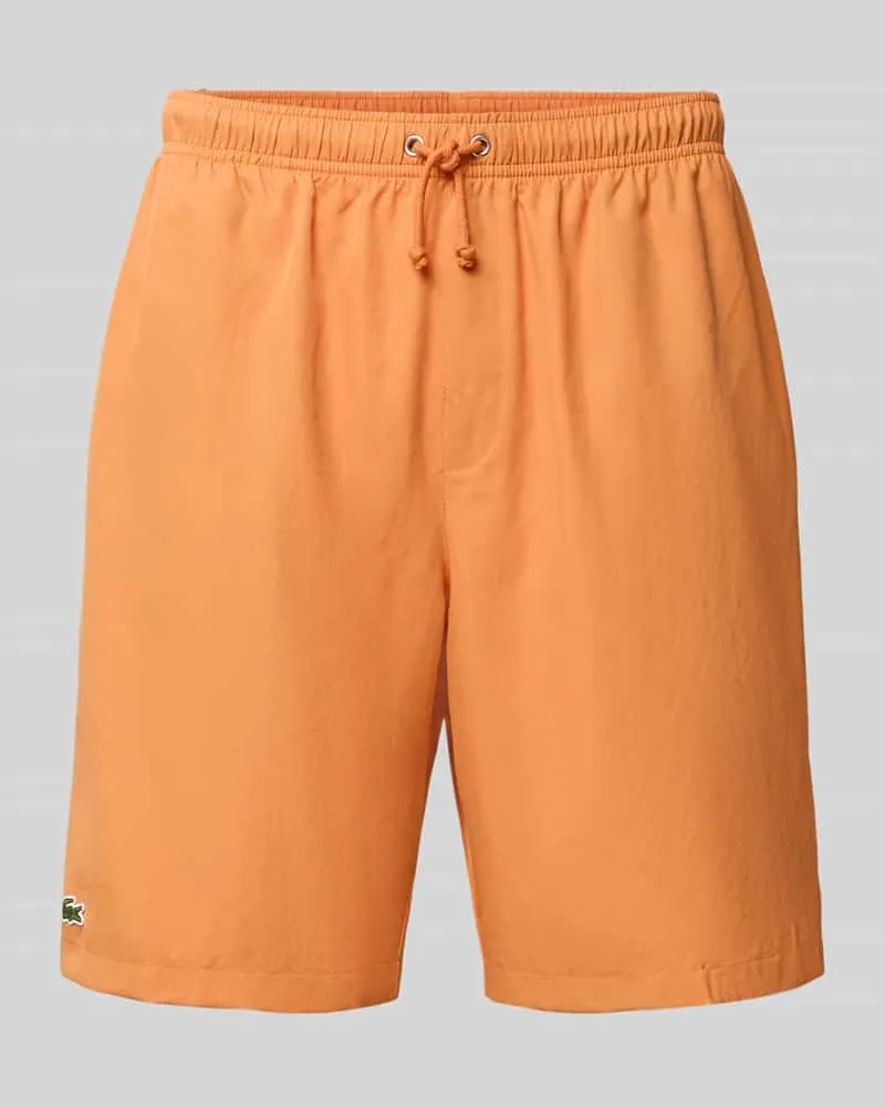 Lacoste Relaxed Fit Sport-Shorts mit Logo-Stitching Orange
