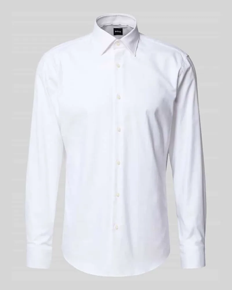 HUGO BOSS Regular Fit Businesshemd aus Baumwoll-Mix Modell 'JOE Weiss