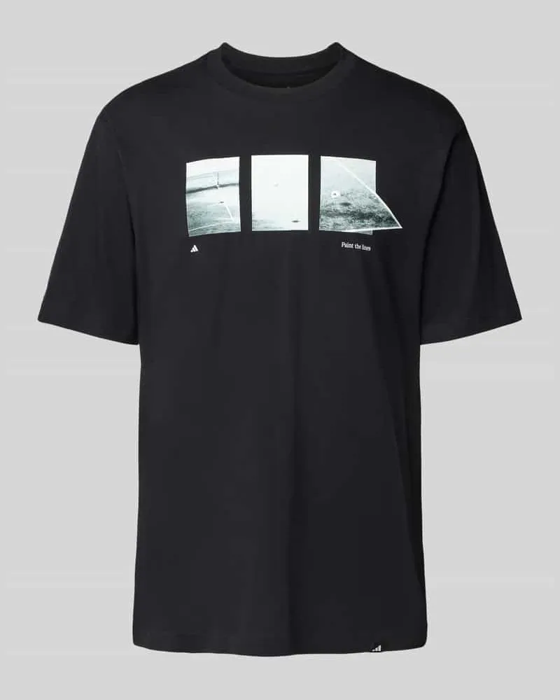 adidas T-Shirt mit Motiv-Print Black