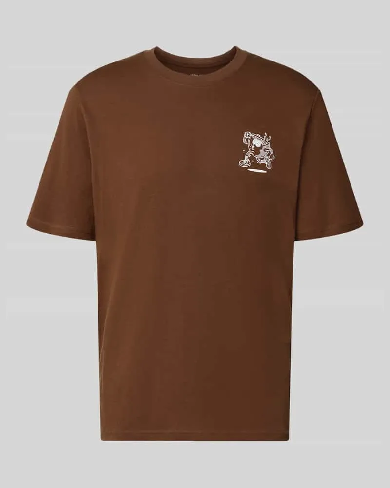 Jack & Jones Regular Fit T-Shirt aus reiner Baumwolle Modell 'BREWY Schoko