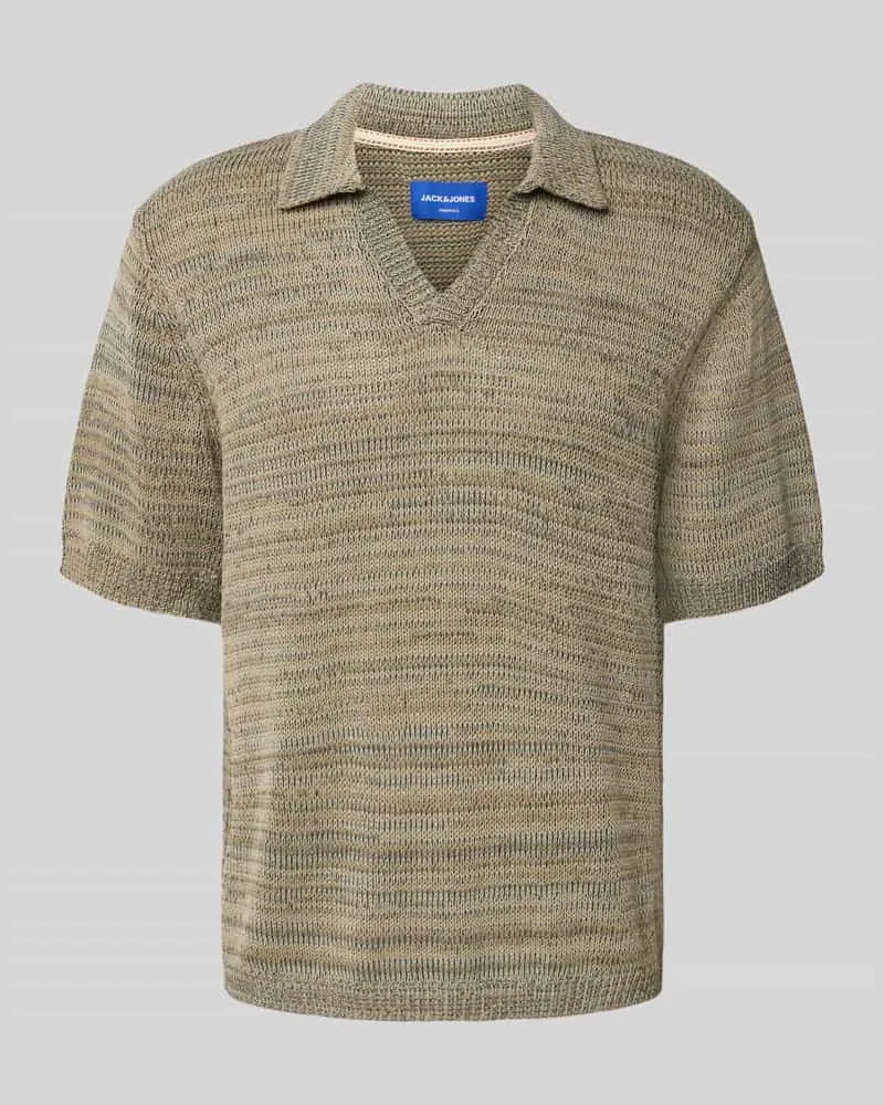 Jack & Jones Poloshirt in Strick-Optik Modell 'CANGGU Beige
