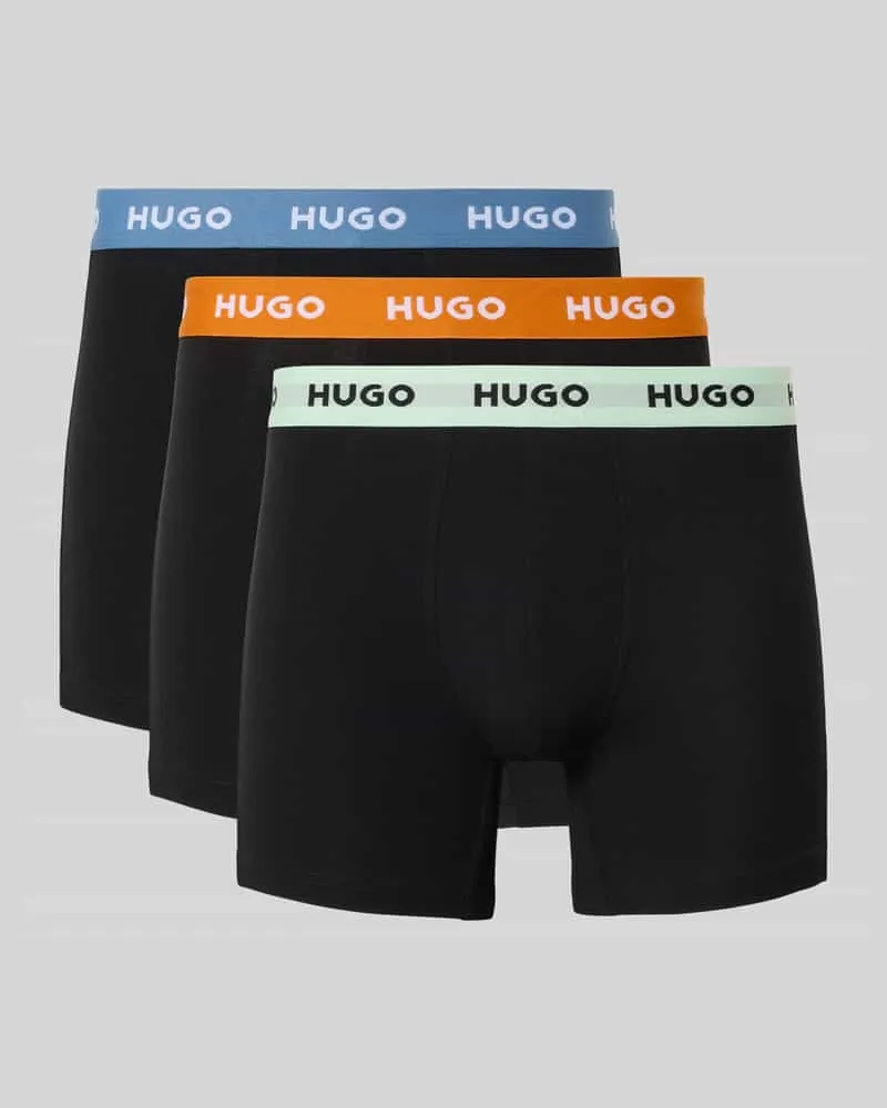 HUGO BOSS Trunks aus Baumwoll-Mix im 3er-Pack Black