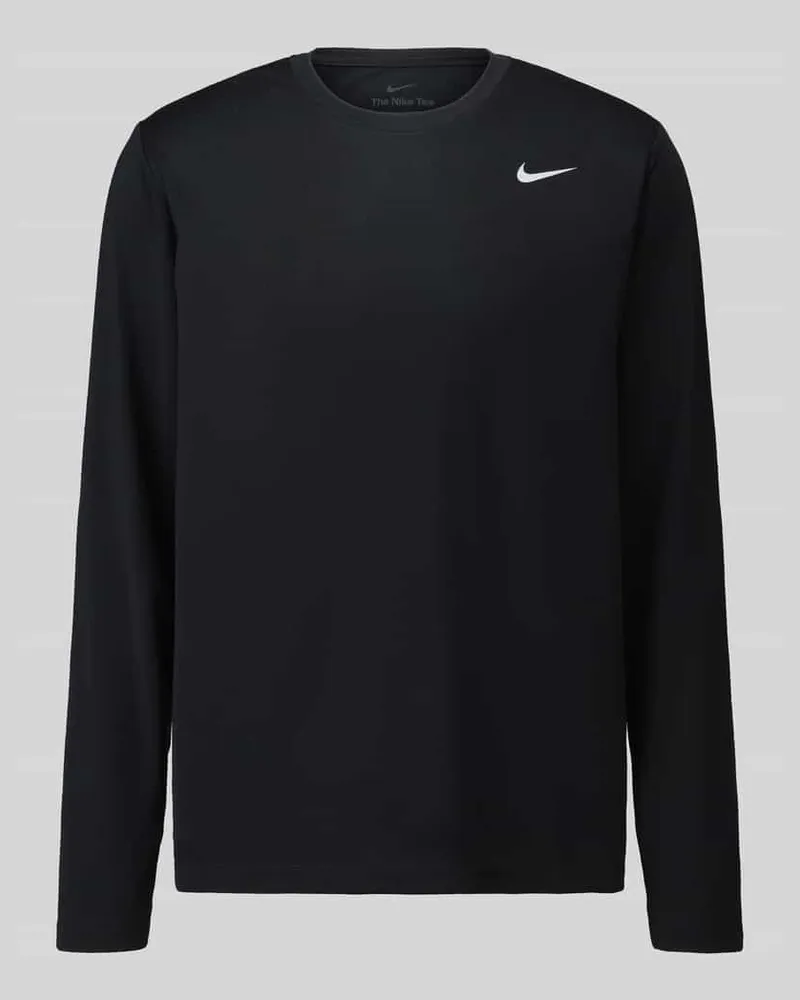 Nike Regular Fit Sport-Langarmshirt mit Rundhalsausschnitt Black