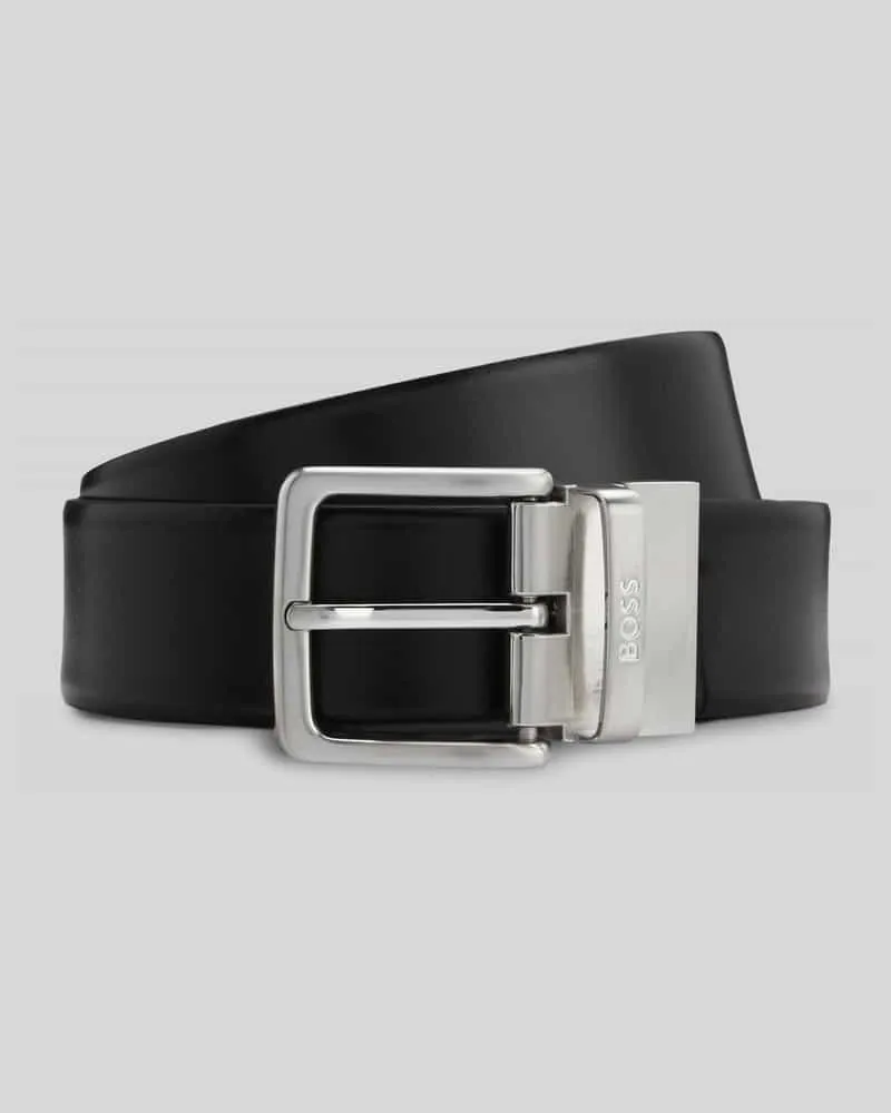 HUGO BOSS Gürtel aus echtem Rindsleder Black