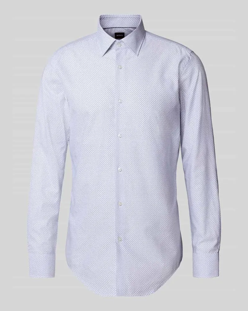 HUGO BOSS Slim Fit Businesshemd aus Lyocell-Baumwoll-Mix Modell 'HANK Bleu