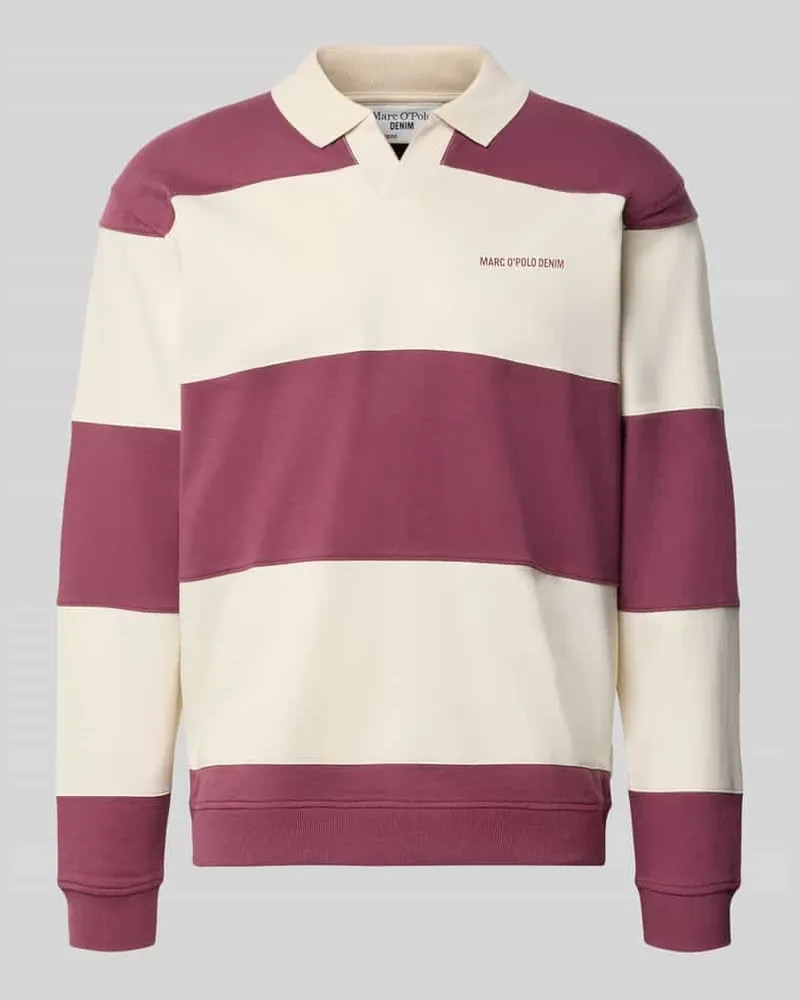 Marc O'Polo Relaxed Fit Troyer aus reiner Baumwolle Pflaume