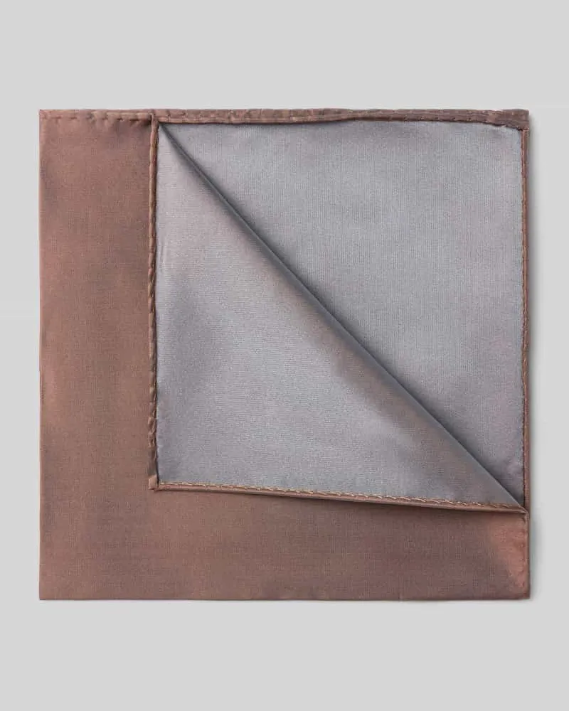 Blick Einstecktuch aus reiner Seide Taupe