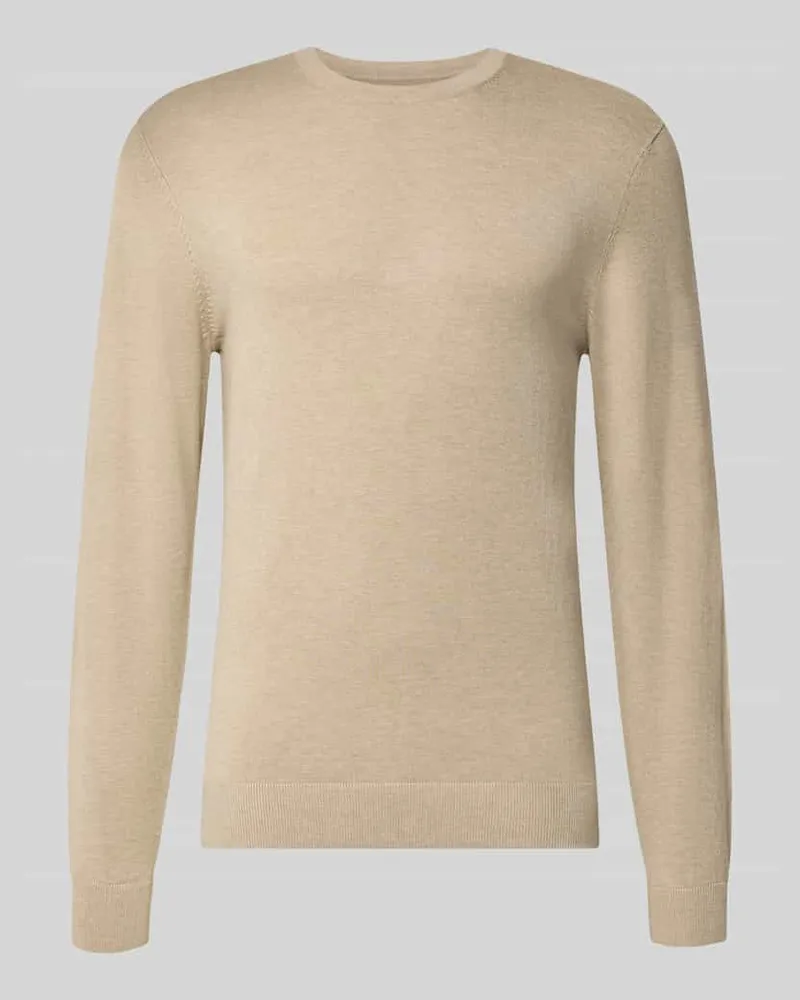McNeal Strickpullover mit geripptem Rundhalsausschnitt Mud