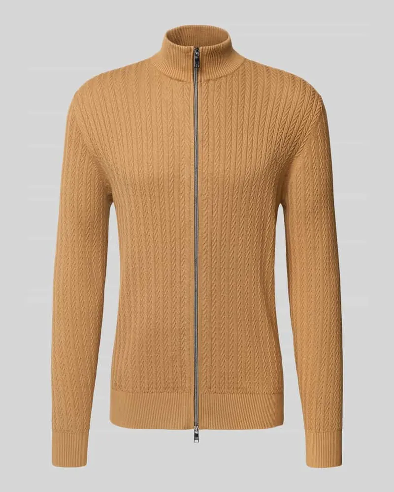 Christian Berg Strickjacke mit Reißverschluss Modell 'AMBROSIO Cognac