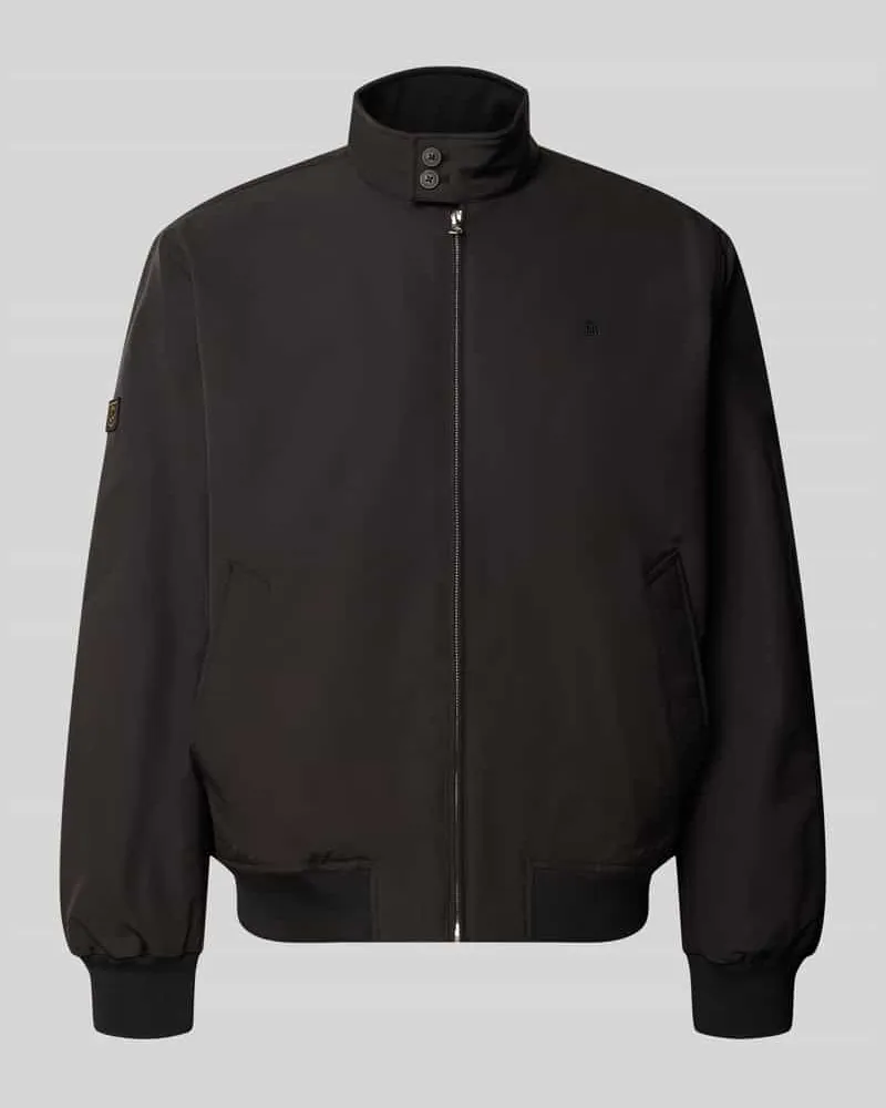 Superdry. Regular Fit Jacke mit Logo-Stitching Modell 'HARRINGTON Black