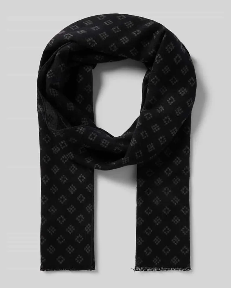 Christian Berg Schal aus Viskose im Allover-Look Black