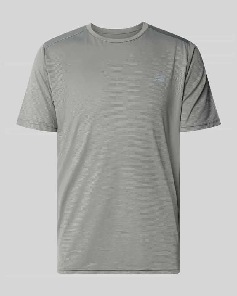 New Balance Funktionsshirt mit Rundhalsausschnitt und Logo Mittelgrau